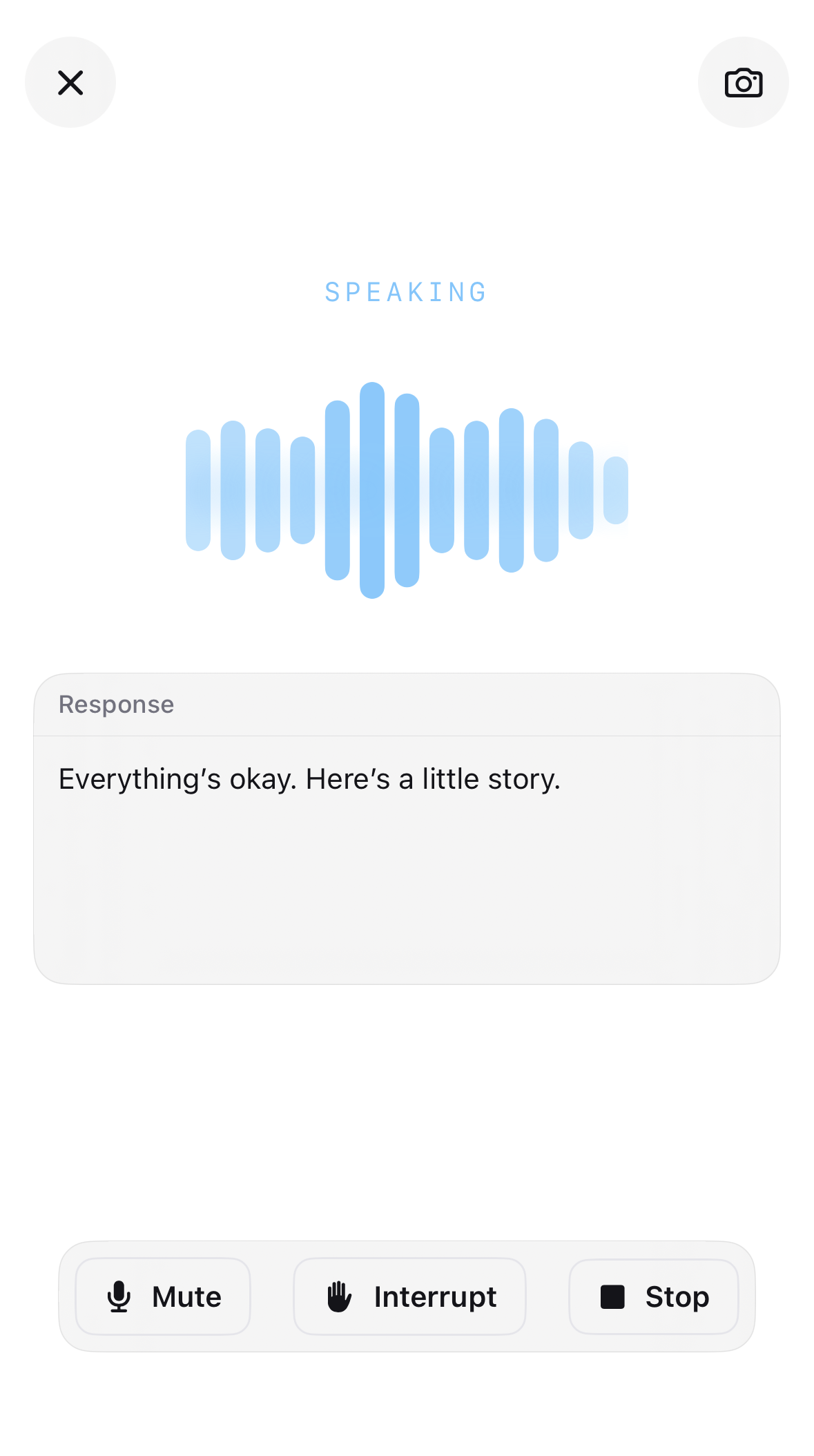 Iris in voice mode on iPhone